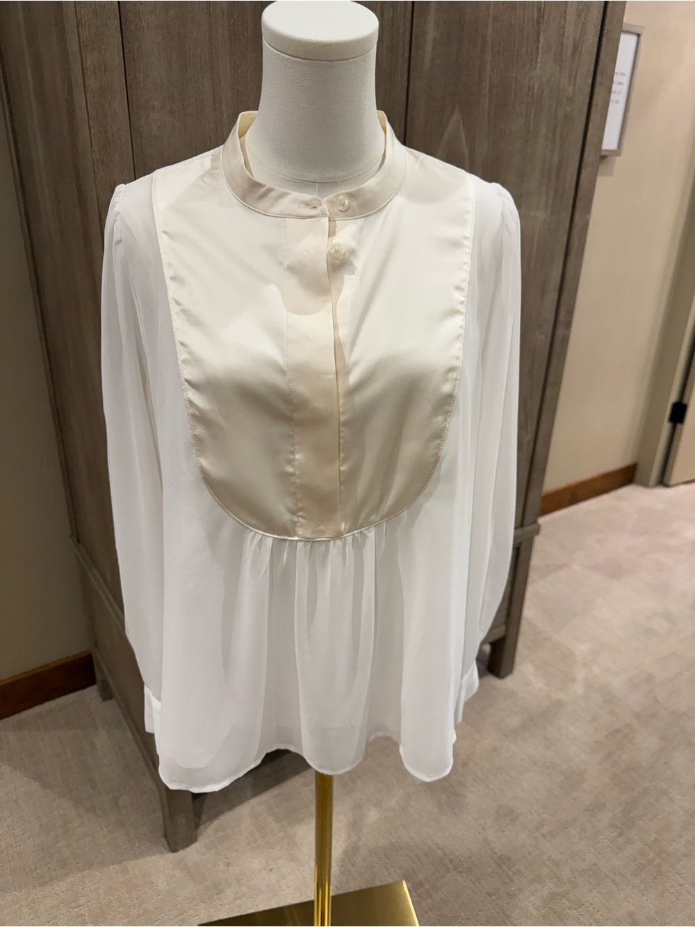 Banana Republic Factory Tuxedo Bib Blouse with Camisole.